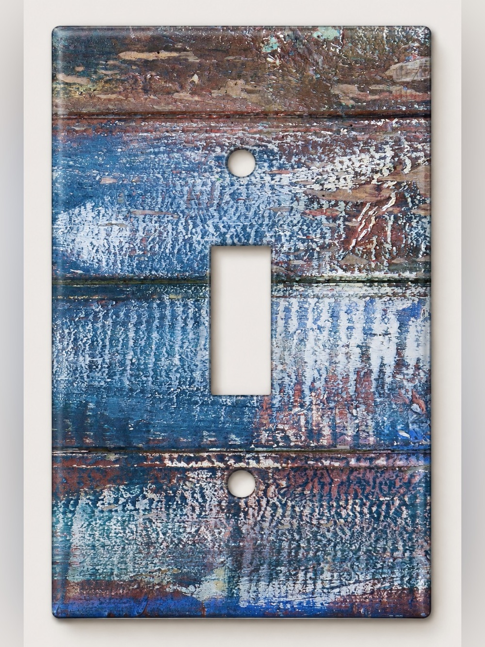 Handmade Distressed Blue Rustic Wood Toggle Light Switch Cover Plate